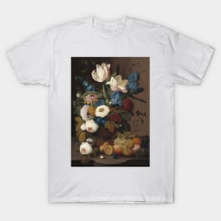 Still Life, Flowers, and Fruit by Severin Roesen T-Shirt